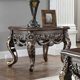 Homey Design HD-905 Cherry Metallic Antique Gold Highlights End Table by Homey Design at Eve Furniture