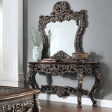 Homey Design HD-905 Cherry/Metallic Antique Gold Highlights Coffee Console Mirror by Homey Design at Eve Furniture