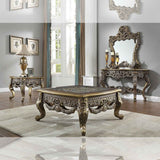 Homey Design HD-905 Perfect Brown Metallic Antique Gold Brown End Table by Homey Design at Eve Furniture