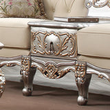 Homey Design HD-91633 Metallic Silver with Antique Gold Highlights 3-Piece French Salon Set by Homey Design at Eve Furniture