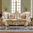 Homey Design HD-93630 Metallic Antique Gold Sofa by Homey Design at Eve Furniture