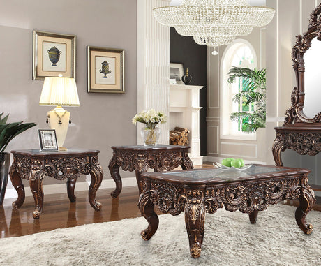 Homey Design HD-998C Cherry Walnut 3-Piece Coffee Table Set by Homey Design at Eve Furniture