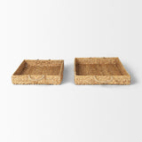 Hona Set of 2 Large Recatangular Nesting Water Hyacinth Trays by Mercana at Eve Furniture