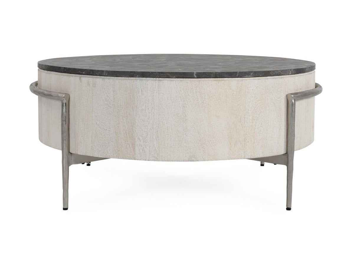 Honor Whitewash/Gray Round Coffee Table by Classic Home at Eve Furniture