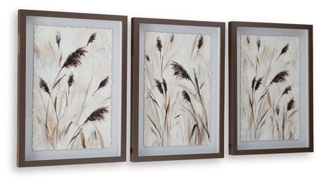 Honslow Brown/Black/White Wall Art (Set of 3) by Ashley at Eve Furniture