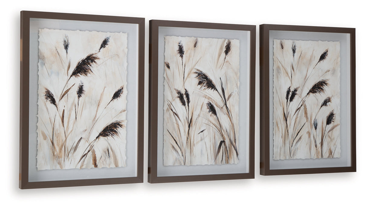 Honslow Brown/Black/White Wall Art (Set of 3) by ASHLEY FURNITURE at Eve Furniture