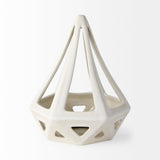 Hood 7.7L x 7.7W x 9.4H White Geometric Ceramic Object by Mercana at Eve Furniture