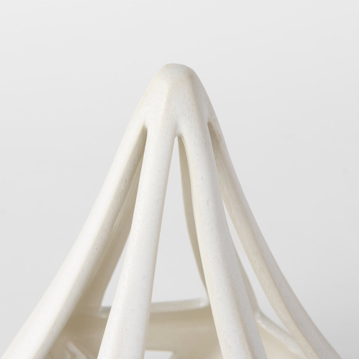 Hood 7.7L x 7.7W x 9.4H White Geometric Ceramic Object by Mercana at Eve Furniture