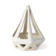 Hood 7.7L x 7.7W x 9.4H White Geometric Ceramic Object by Mercana at Eve Furniture