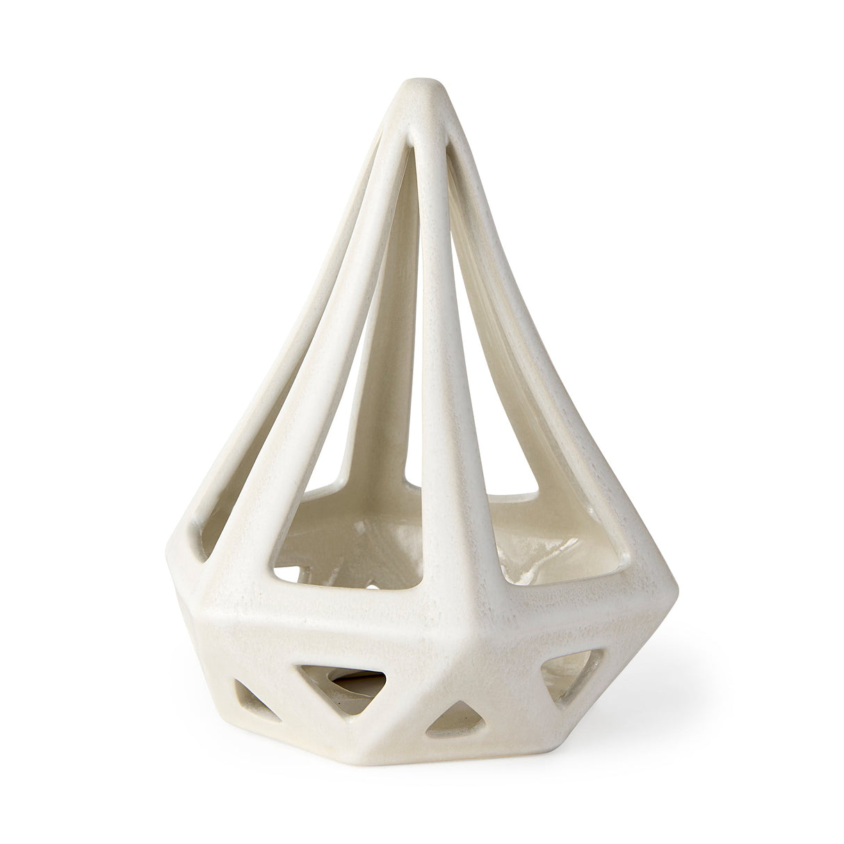 Hood 7.7L x 7.7W x 9.4H White Geometric Ceramic Object by Mercana at Eve Furniture