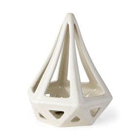 Hood 7.7L x 7.7W x 9.4H White Geometric Ceramic Object by Mercana at Eve Furniture