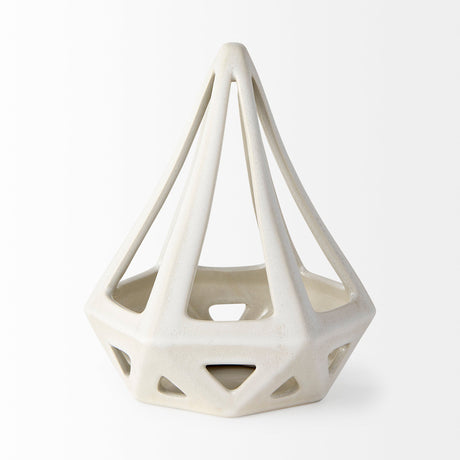 Hood White Geometric Ceramic Object by Mercana at Eve Furniture