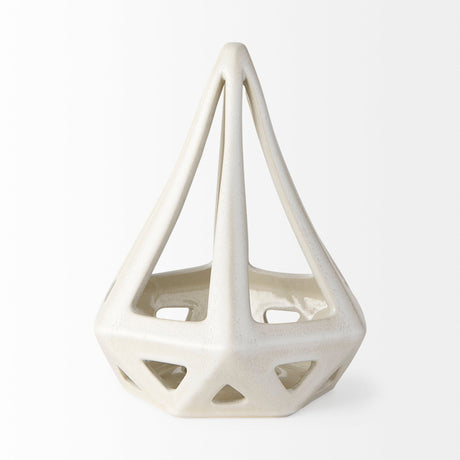 Hood White Geometric Ceramic Object by Mercana at Eve Furniture