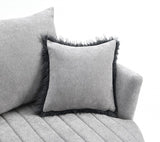 Hoople Light Gray Channel Tufted Swivel Chair by Furniture of America at Eve Furniture