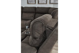 Hoopster Gunmetal 6-Piece Power Reclining Sectional by Ashley at Eve Furniture