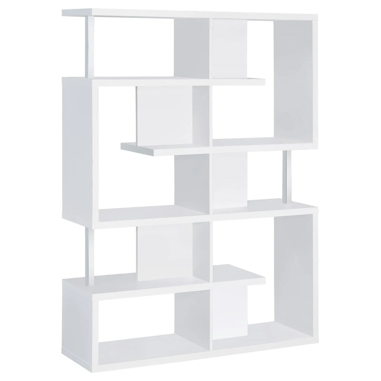 Hoover White/Chrome 5-Tier Bookcase by Coaster at Eve Furniture