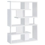 Hoover White/Chrome 5-Tier Bookcase by Coaster at Eve Furniture