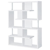 Hoover White/Chrome 5-Tier Bookcase by Coaster at Eve Furniture