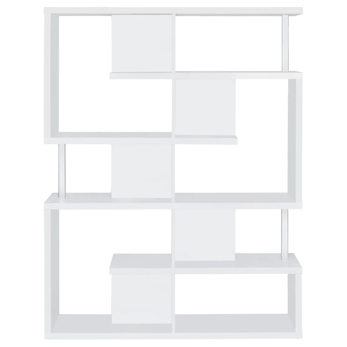 Hoover White/Chrome 5-Tier Bookcase by Coaster at Eve Furniture