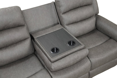 Hope Gray 3-Piece Reclining Living Room Set by Happy Homes at Eve Furniture