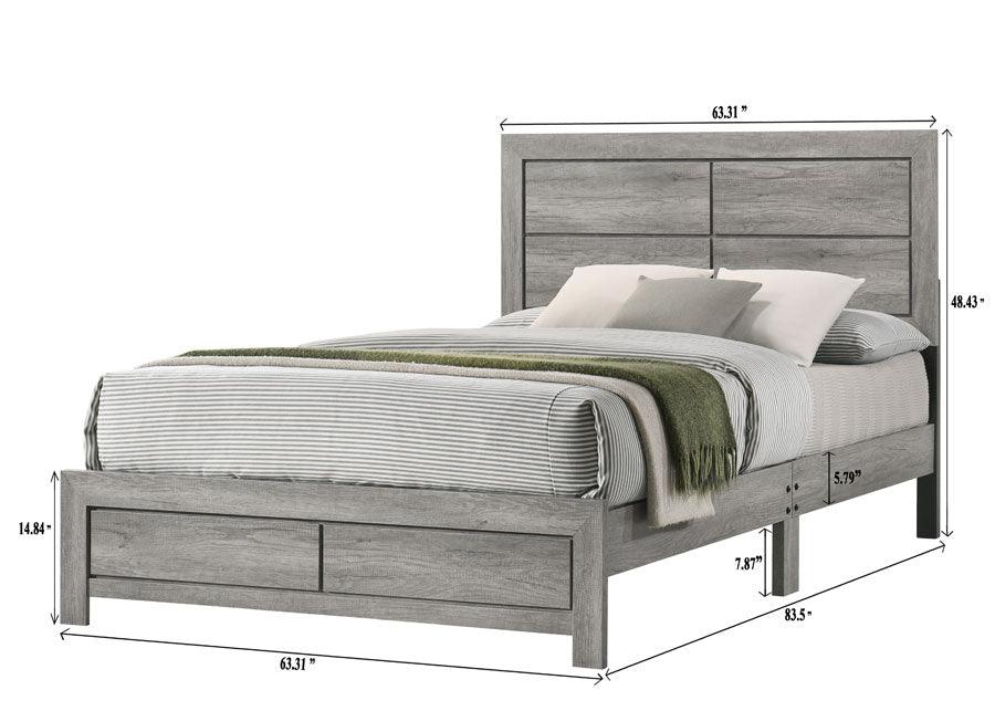 Hopkins Driftwood Full Platform Bed by Crown Mark at Eve Furniture