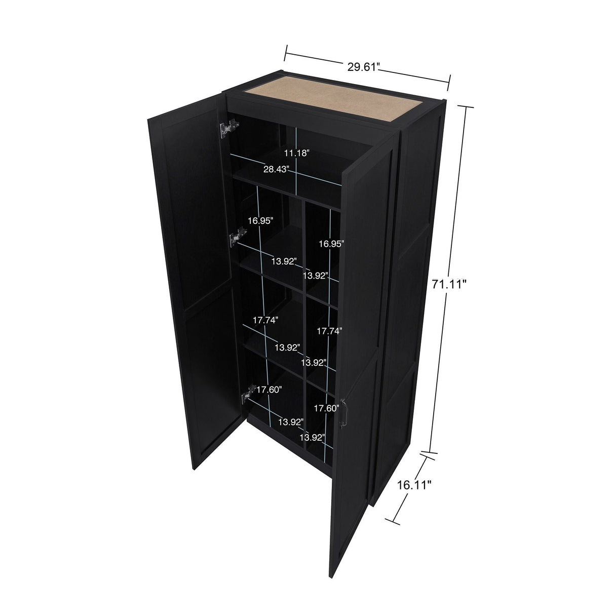 Hopkins Storage Closet 2.0 in Black by Manhattan Comfort at Eve Furniture