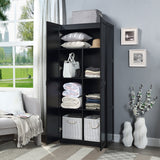 Hopkins Storage Closet 2.0 in Black by Manhattan Comfort at Eve Furniture