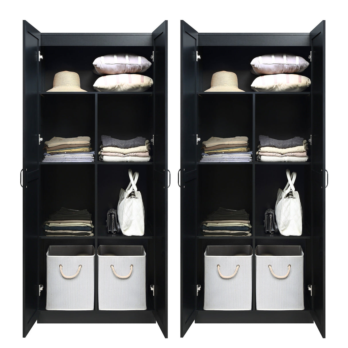 Hopkins Storage Closet 2.0 in Black (set of 2) by Manhattan Comfort at Eve Furniture
