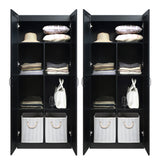 Hopkins Storage Closet 2.0 in Black (set of 2) by Manhattan Comfort at Eve Furniture