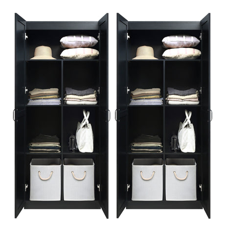Hopkins Storage Closet 2.0 in Black (set of 2) by Manhattan Comfort at Eve Furniture