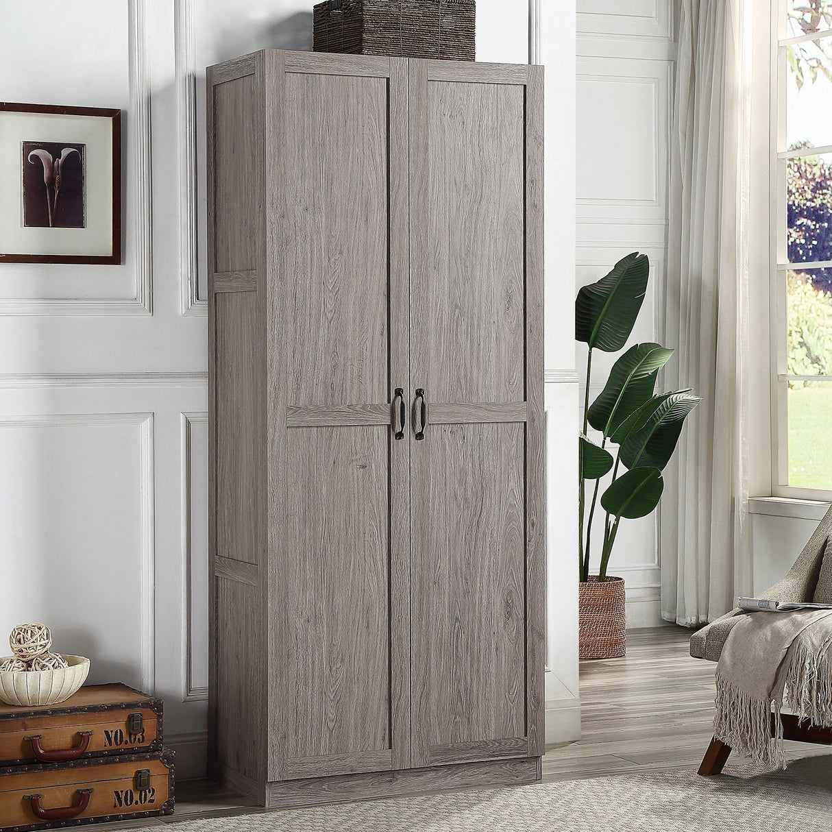 Hopkins Storage Closet 2.0 in Grey by Manhattan Comfort at Eve Furniture