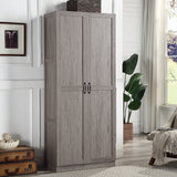 Hopkins Storage Closet 2.0 in Grey by Manhattan Comfort at Eve Furniture