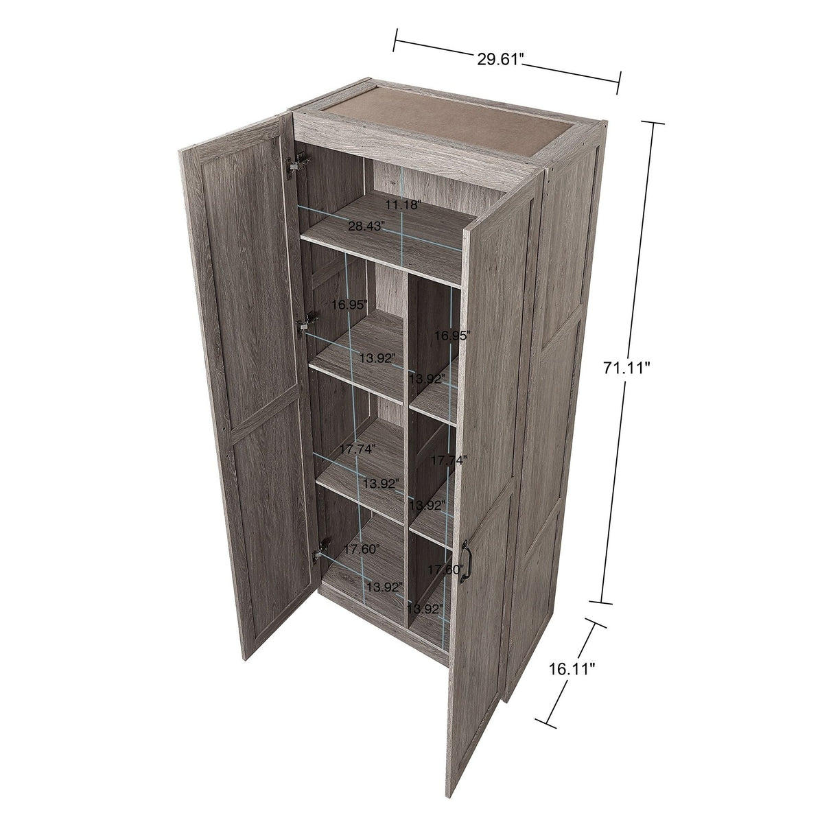 Hopkins Storage Closet 2.0 in Grey (set of 2) by Manhattan Comfort at Eve Furniture