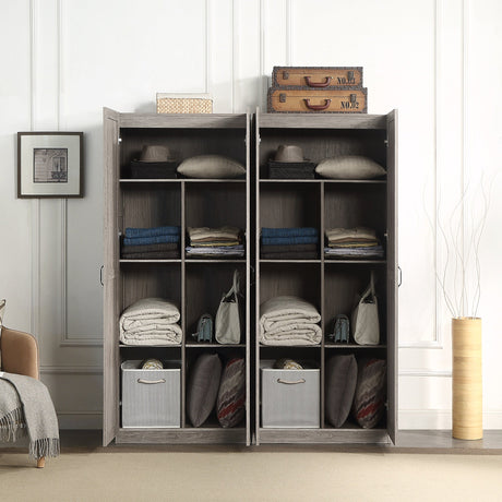 Hopkins Storage Closet 2.0 in Grey (set of 2) by Manhattan Comfort at Eve Furniture