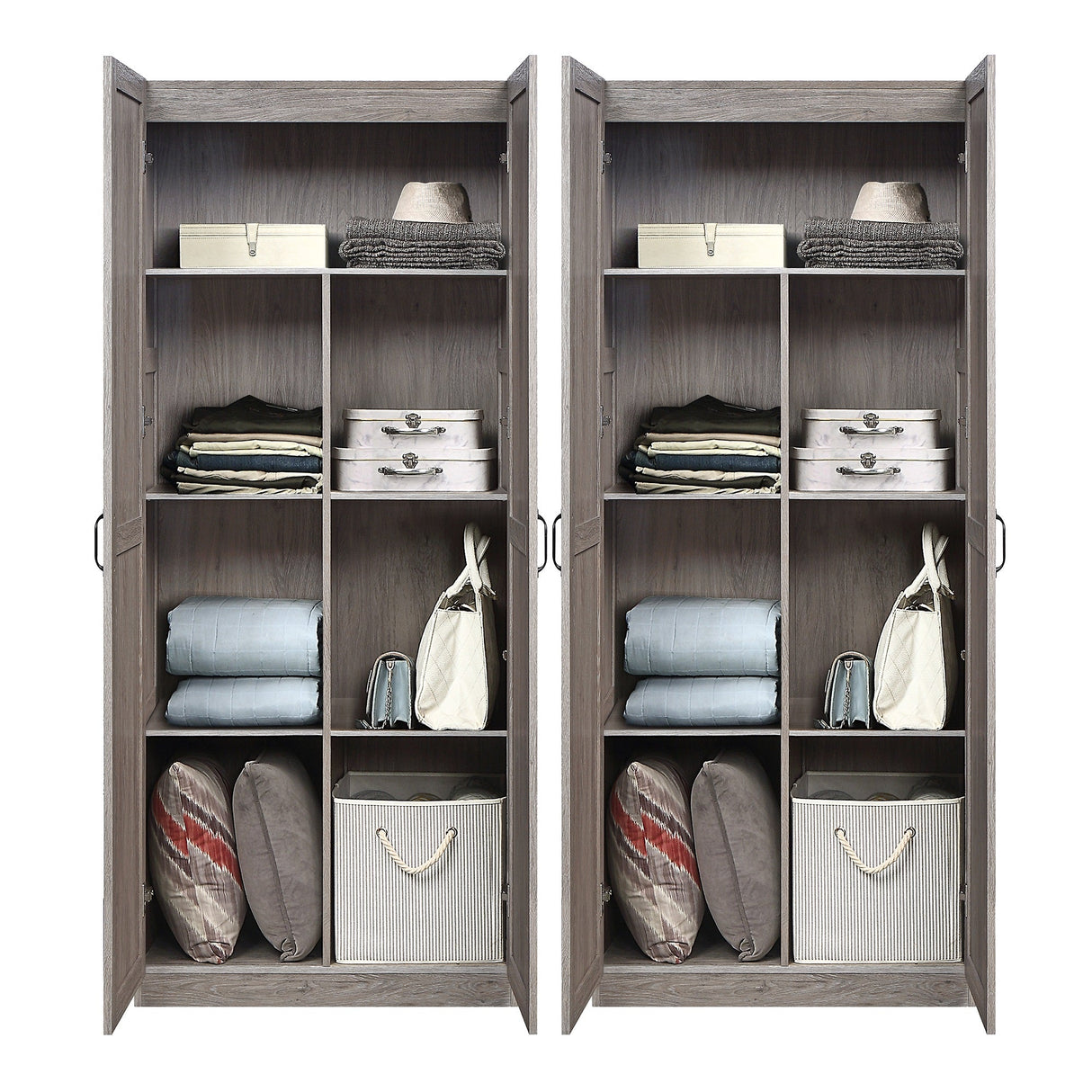 Hopkins Storage Closet 2.0 in Grey (set of 2) by Manhattan Comfort at Eve Furniture