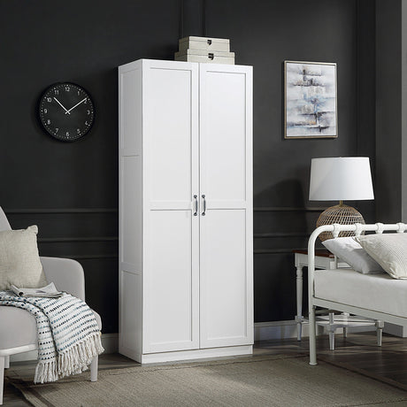 Hopkins Storage Closet 2.0 in White by Manhattan Comfort at Eve Furniture