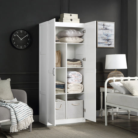 Hopkins Storage Closet 2.0 in White by Manhattan Comfort at Eve Furniture