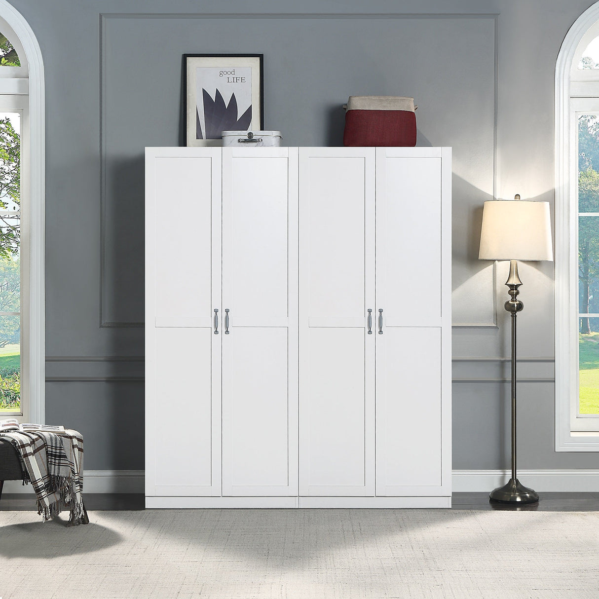 Hopkins Storage Closet 2.0 in White (set of 2) by Manhattan Comfort at Eve Furniture