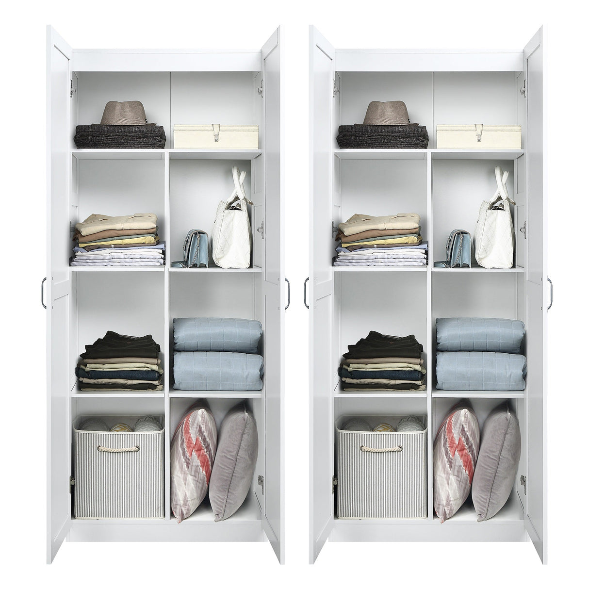 Hopkins Storage Closet 2.0 in White (set of 2) by Manhattan Comfort at Eve Furniture
