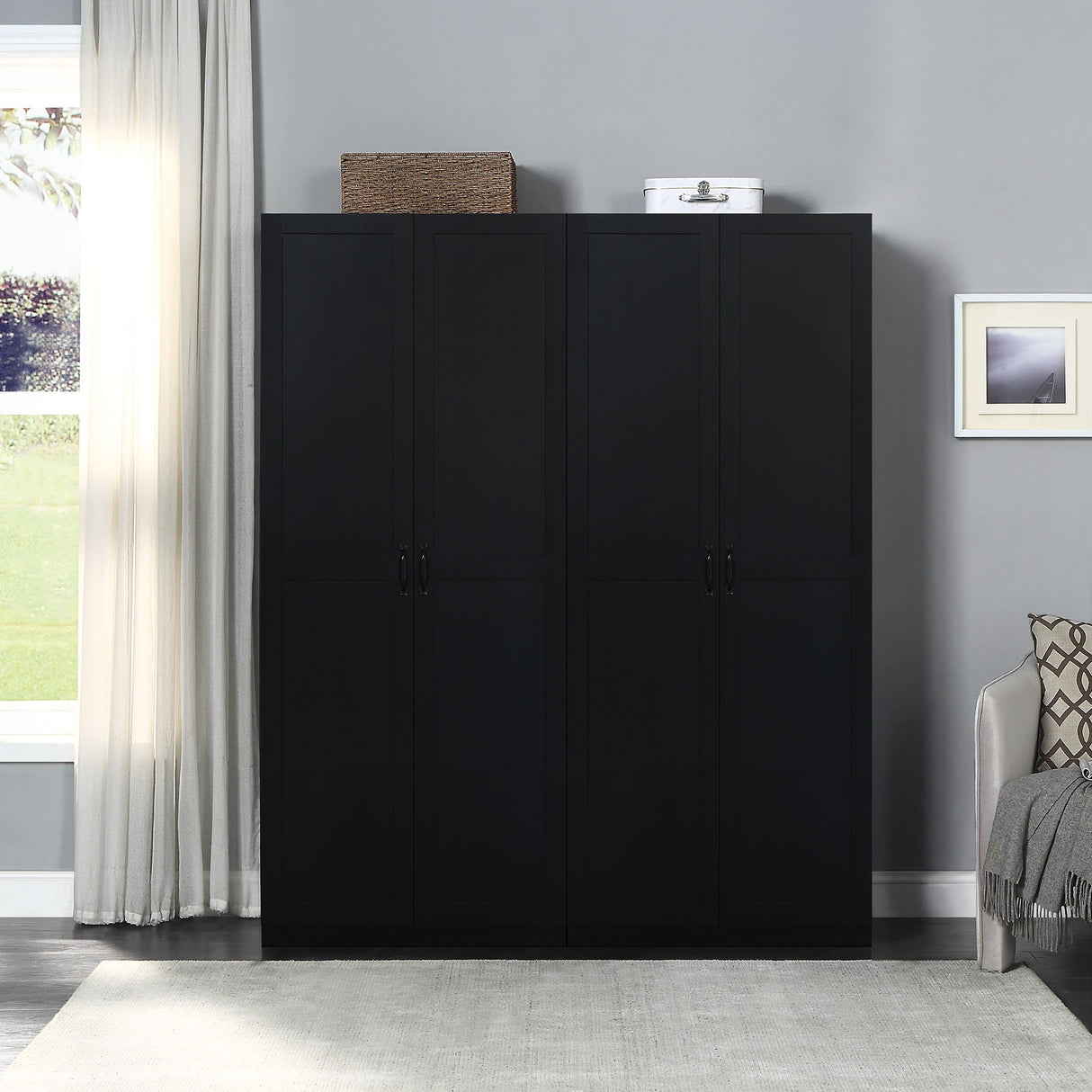 Hopkins Storage Closet 3.0 in Black (set of 2) by Manhattan Comfort at Eve Furniture
