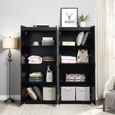 Hopkins Storage Closet 3.0 in Black (set of 2) by Manhattan Comfort at Eve Furniture