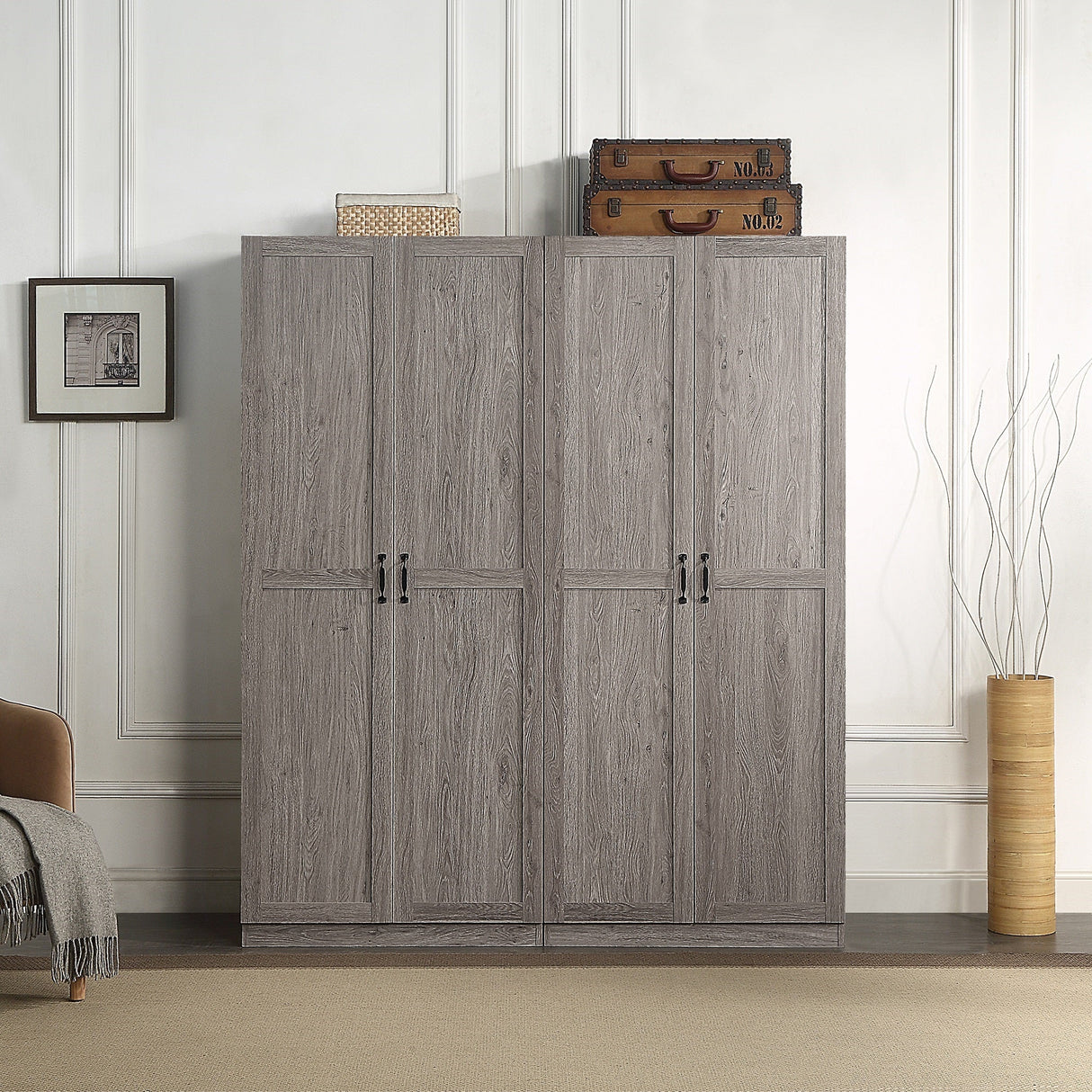 Hopkins Storage Closet 3.0 in Grey (set of 2) by Manhattan Comfort at Eve Furniture