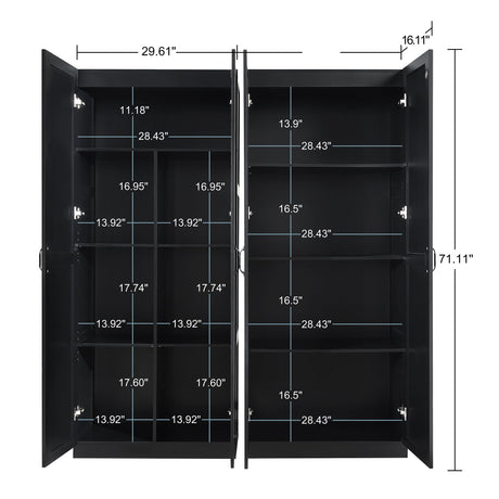 Hopkins Storage Closet 4.0 in Black (set of 2) by Manhattan Comfort at Eve Furniture