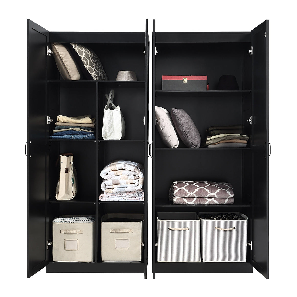 Hopkins Storage Closet 4.0 in Black (set of 2) by Manhattan Comfort at Eve Furniture
