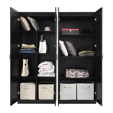 Hopkins Storage Closet 4.0 in Black (set of 2) by Manhattan Comfort at Eve Furniture