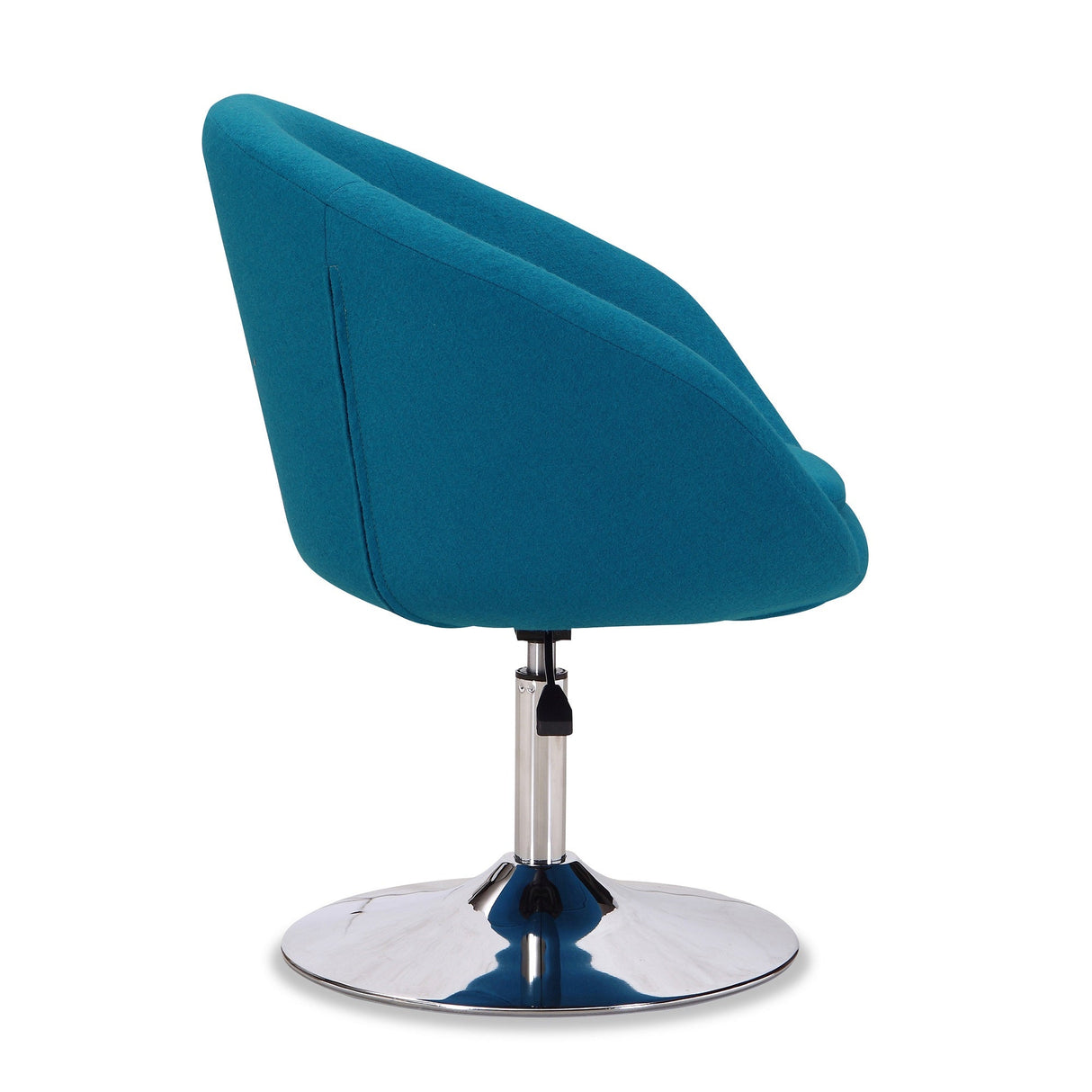 Hopper Swivel Adjustable Height Chair in Blue and Polished Chrome by Manhattan Comfort at Eve Furniture