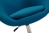 Hopper Swivel Adjustable Height Chair in Blue and Polished Chrome by Manhattan Comfort at Eve Furniture