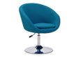 Hopper Swivel Adjustable Height Chair in Blue and Polished Chrome by Manhattan Comfort at Eve Furniture