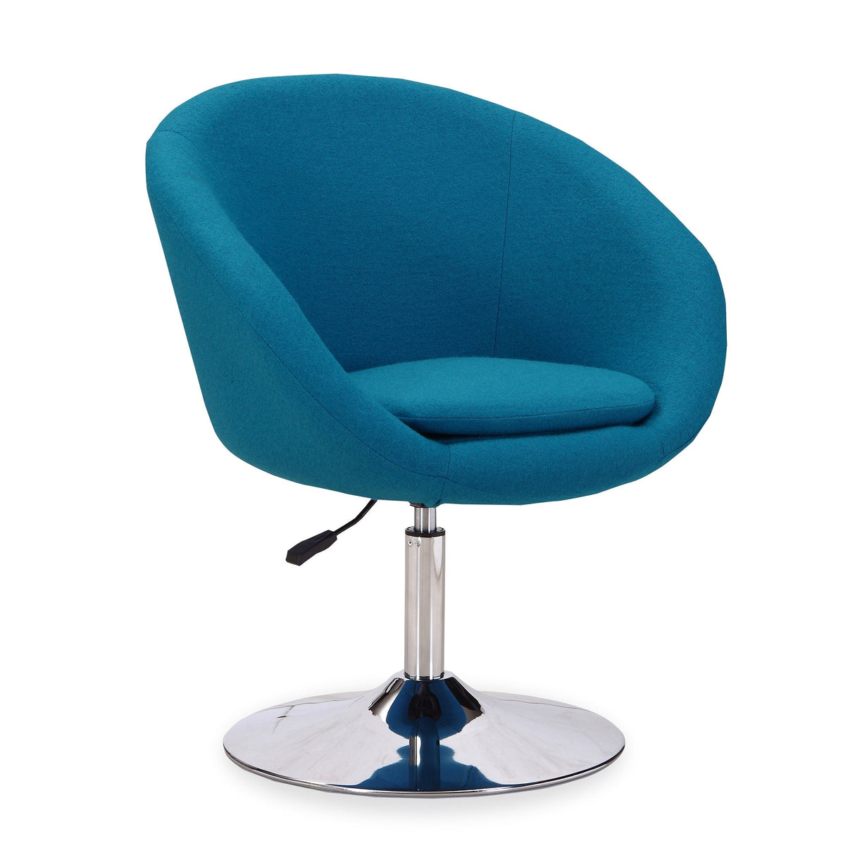 Hopper Swivel Adjustable Height Chair in Blue and Polished Chrome (set of 2) by Manhattan Comfort at Eve Furniture