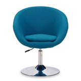 Hopper Swivel Adjustable Height Chair in Blue and Polished Chrome (set of 2) by Manhattan Comfort at Eve Furniture